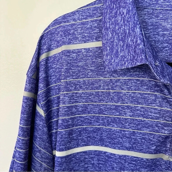 PGA Tour Men's Short Sleeve Blue Striped Jersey Performance Polo Size XL GUC - Picture 4 of 7